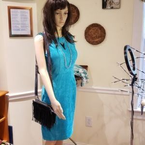 B Markowsky black suede and leather crossbody bag euc